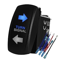 BACAUTOPARTS Blue Led Turn Signal Rocker Switch