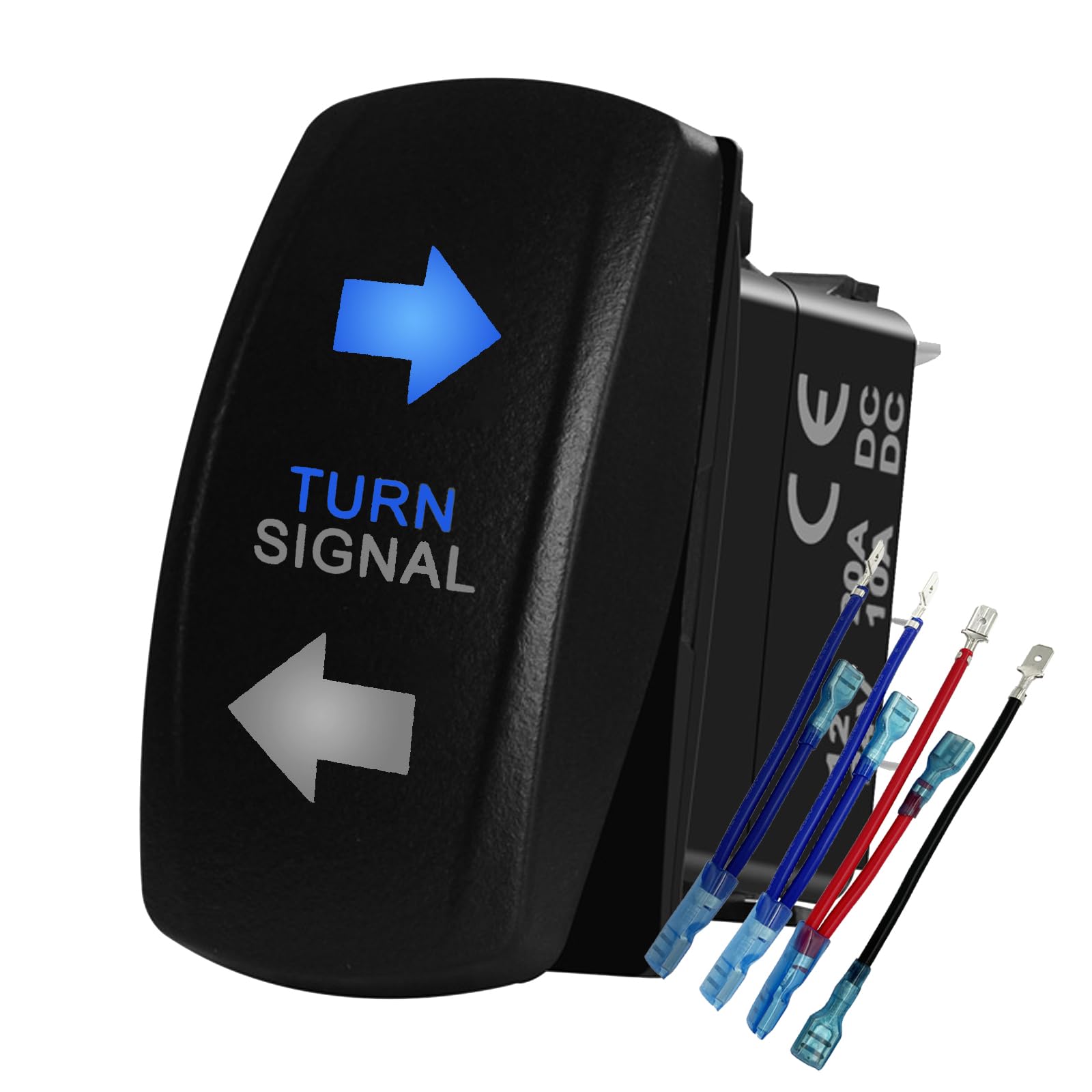 BACAUTOPARTS Blue Led Turn Signal Rocker Switch