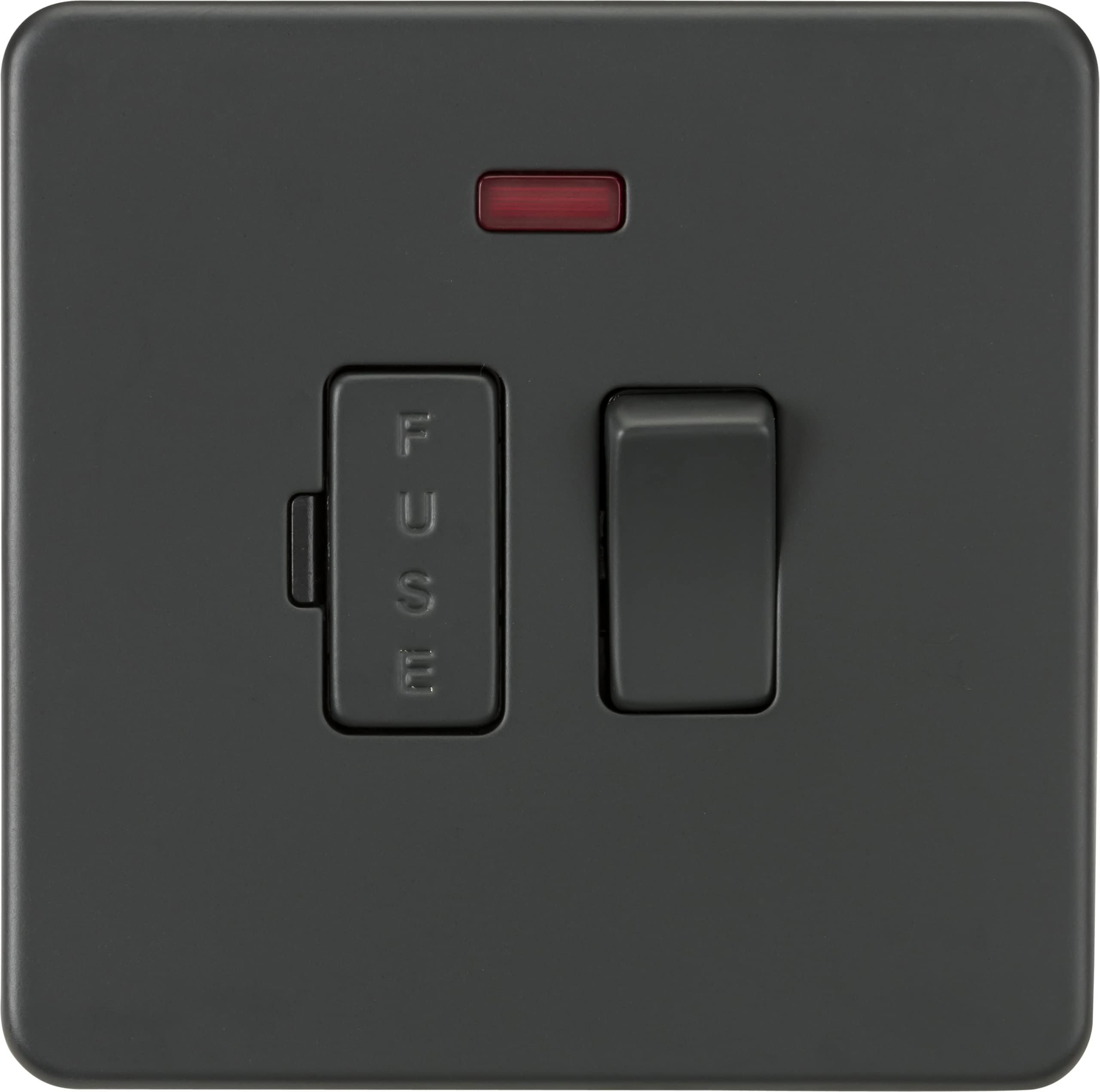Screwless 13A Switched Fused Spur Unit with Neon - Anthracite