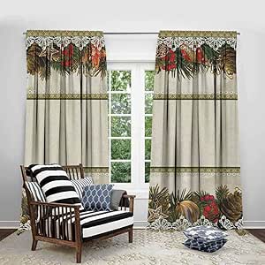 FOEYESEE Curtains for Living Room Christmas Old Fashioned ...