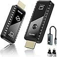 Wireless HDMI Transmitter and Receiver with Adapter 4K, Wireless HDMI Extender 1080P HDMI Wireless Kit, Plug & Play, Support 2.4/5GHz for Streaming Video and Audio to Monitor from Laptop/Pc/Tv Box