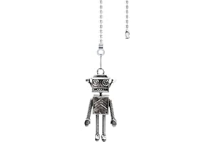 Hyamass 12 inch Antenna Robot Charm Pendant Ceiling Fan Danglers Fan Pulls Chain Extender with Ball Chain Connector