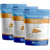 Turmeric Bath Salt (3 Pack 6 Lbs Total) Soothing Bath Aromatherapy Pure Essential Oils in BPA Free Pouch with Press Lock Seal Made in USA Three 2 Lbs Bundle
