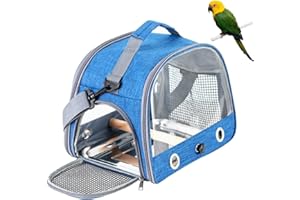 Bird Travel Carrier, Budgie Cage with Stand, Lightweight and Breathable Parrot Travel Cage, Portable Bird Bag, Side Access Wi