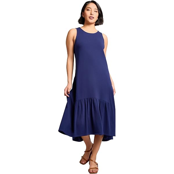 lands end off shoulder dress Lands' End Women's Cotton Modal Off the Shoulder Wrap Midi Dress