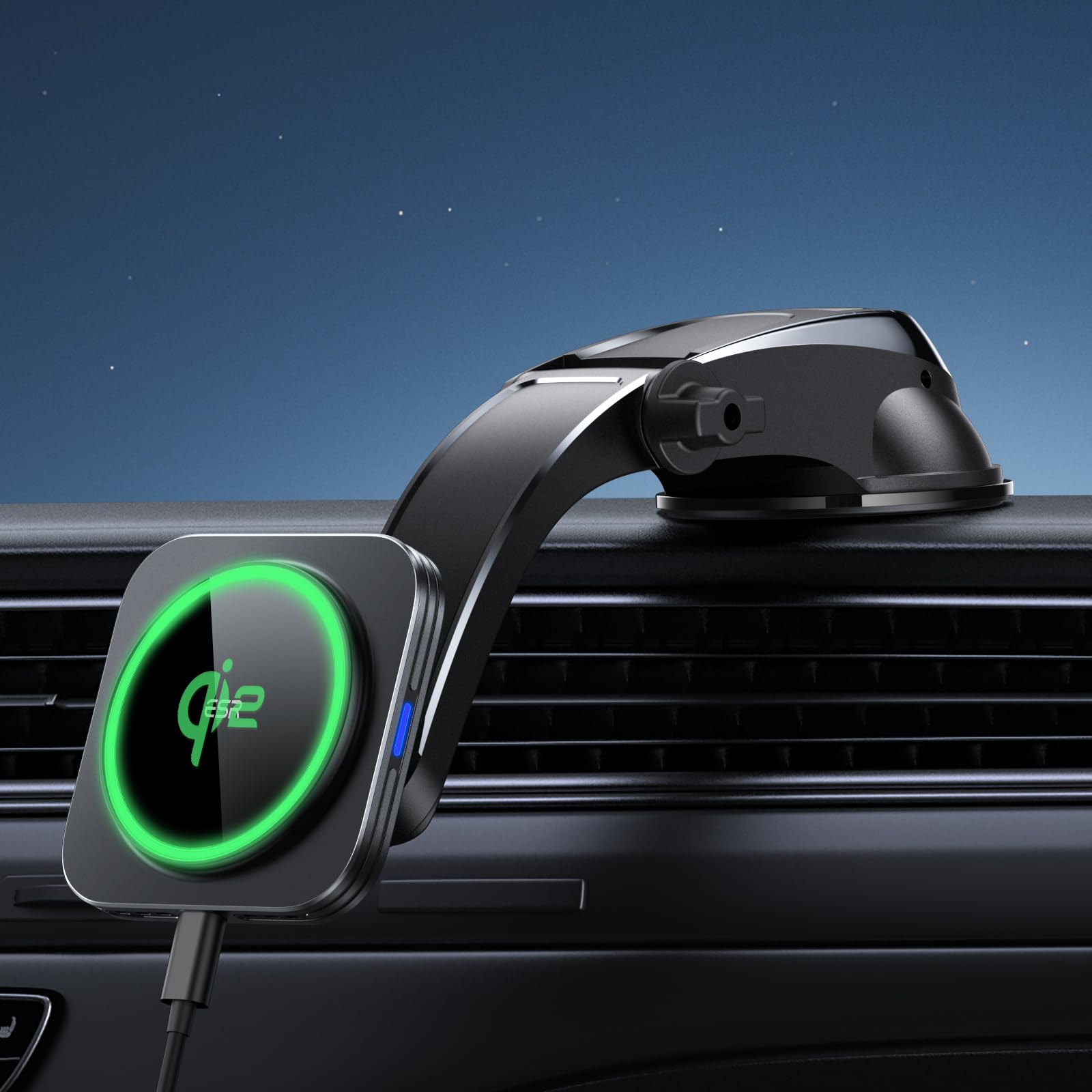 Photo 1 of ESR for Qi2 15W MagSafe Car Mount Charger, Qi2-Certified MagSafe Car Charger, Dashboard Magnetic Wireless Charging Mount, for iPhone 16/15/14/13/12, Galaxy S25, Fast Charging, Car Accessories,Black