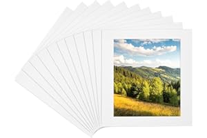 PATIKIL 5x5 Mat for 4x4 Photo, 11 Pack Precut Acid-Free Mat Board White Core Picture Frame Board for Photos Show, Prints, Art