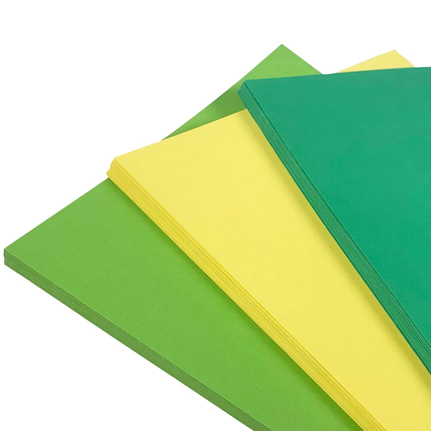 Easter Spring Coloured Card A4 Pack Assorted, 160gsm Colour Card: Light Green, Yellow & Bright Green Card, Card Making Supplies.