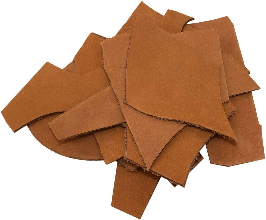 Hide & Drink, Cow Leather Chips & Scraps, Trimming Thick Pieces (3.5mm), Craft & Workshop (8 Ounce) :: Old Tobacco