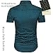 MUSE FATH Men's Printed Dress Shirt-100% Cotton Casual Short Sleeve Shirt- Button Down Point Collar Shirt-Green New-M