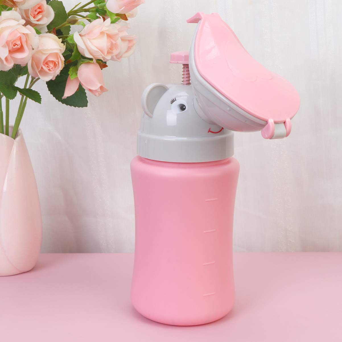 1pc Elephant Supermarket Cartoon and On Urinal Urine Camping, Travel Pee Pink Bottle Girl Childrens Tool Training the Bottles Urination Camping