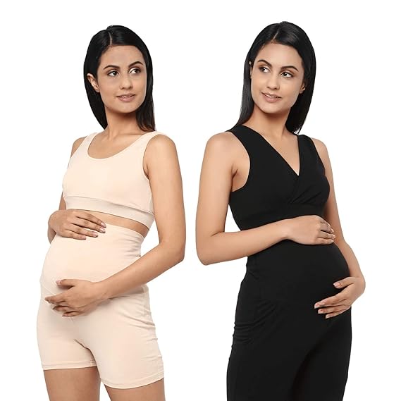 Women's Maternity & Nursing Bra - (Skin & Black, XX-Large)