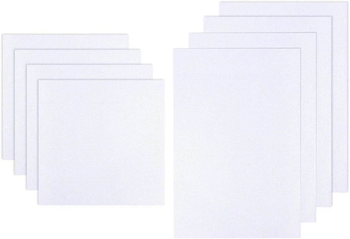 8 Pieces 11 Count White Classic Reserve Aida Cloth Cross Stitch Cloth for Gift Fashion Ideas DIY.
