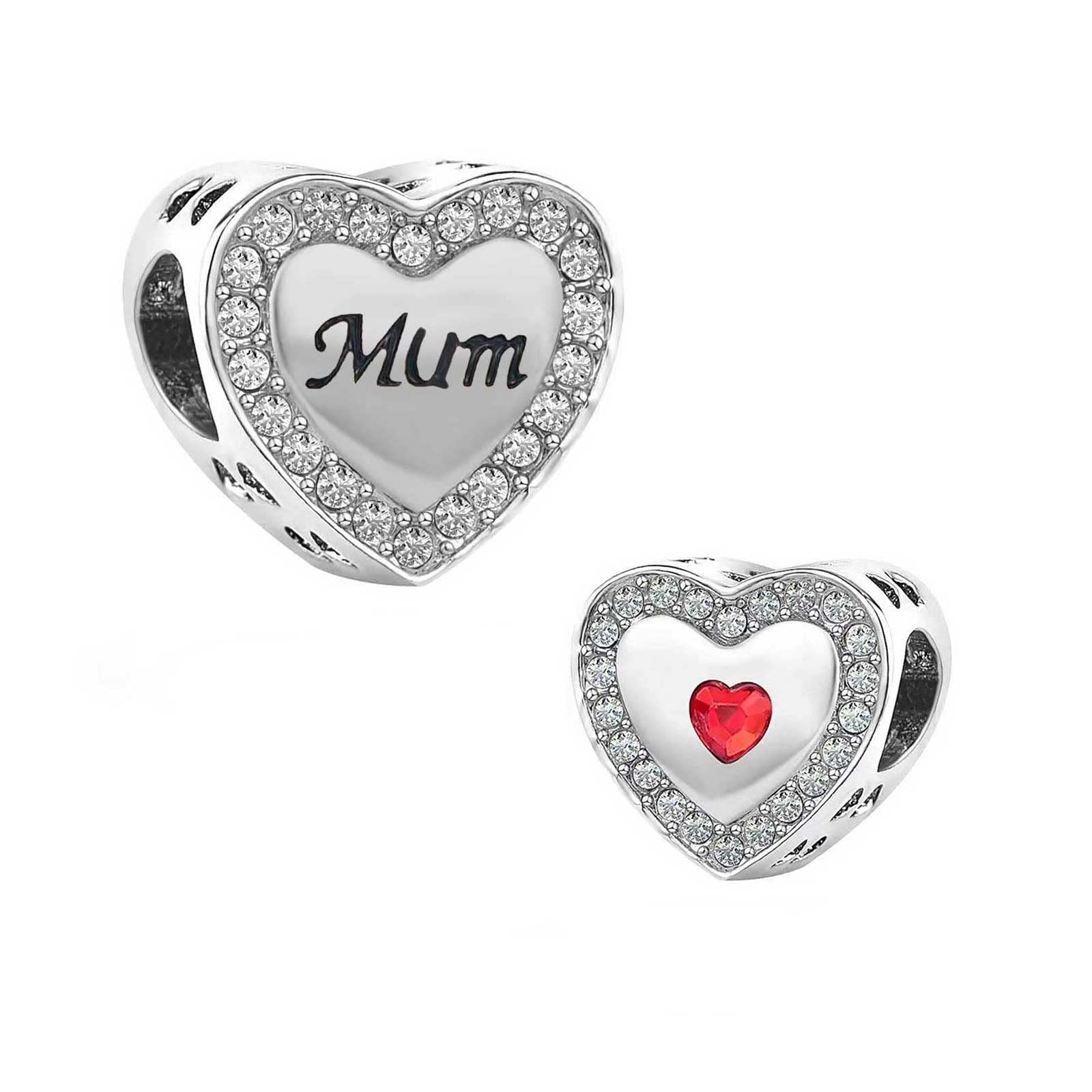 KunBead Jewelry Mothers Day Mum Bead Charms for Mum Gifts from Daughter and Son for Bracelets