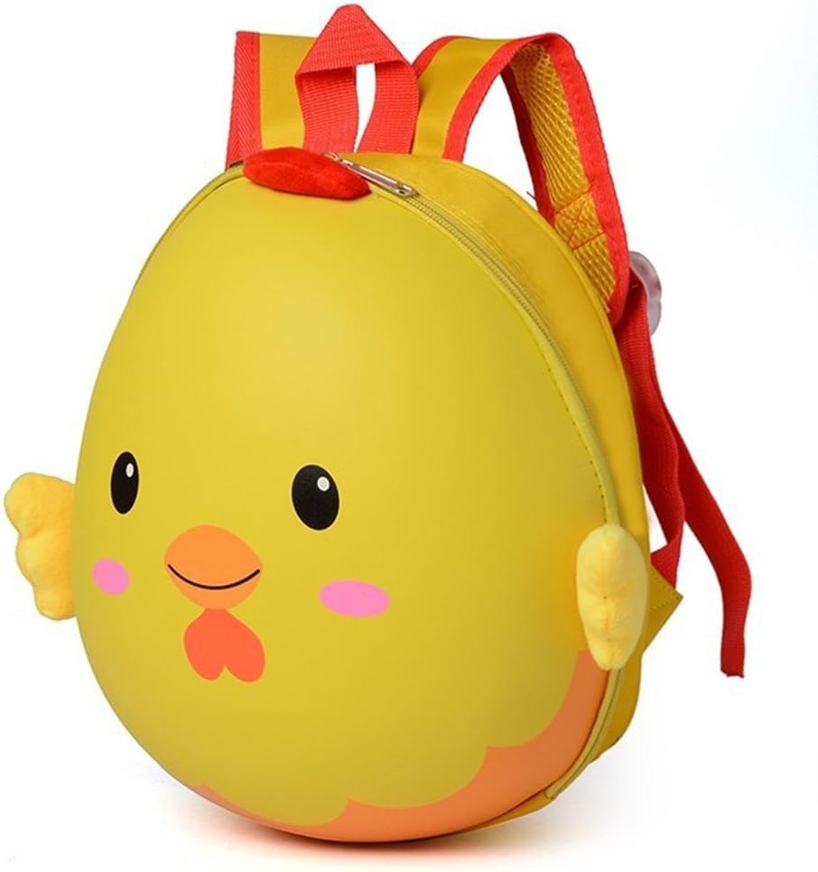 HTH 3D Cartoon Children's Backpack with a hard shell ，Design of Chickens (Yellow)
