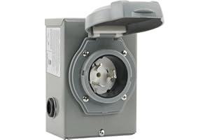 Luckyweld 50Amp Generator Power Inlet Box,125/250V, 12500W,NEMA SS 2-50P Generator Inlet Box,Waterproof, Outdoor Use