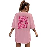 SOLY HUX Women's Oversized T Shirts Graphic Tees Letter Print Casual Trendy Summer Loose Tops