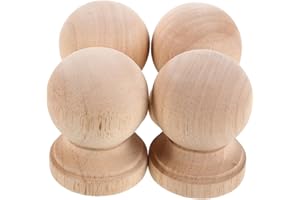 ROMISBABA 4pcs DIY Wood Finials Railing Spindles Dia.1.18in Indoor Wood Lamp Finial for Bed Posts