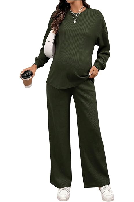 thumbnail image 2 of MakeMeChic Women's 2 Piece Outfits Ribbed Knit Long Sleeve 2 of 12