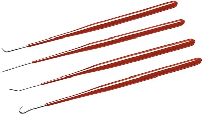 Silverline 237431 Spring Hook Set 4pce 185mm Hardened Steel O-Ring Pick Tool