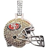 GLD Officially Licensed NFL Sports Team Helmet Pendant - Gold Plated Iced Out Football Necklace Charm
