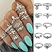 10 Pcs Vintage Women Mid Ring Set Bohemian Starfish Rhinestone Joint Knuckle Nail Midi Ring Set