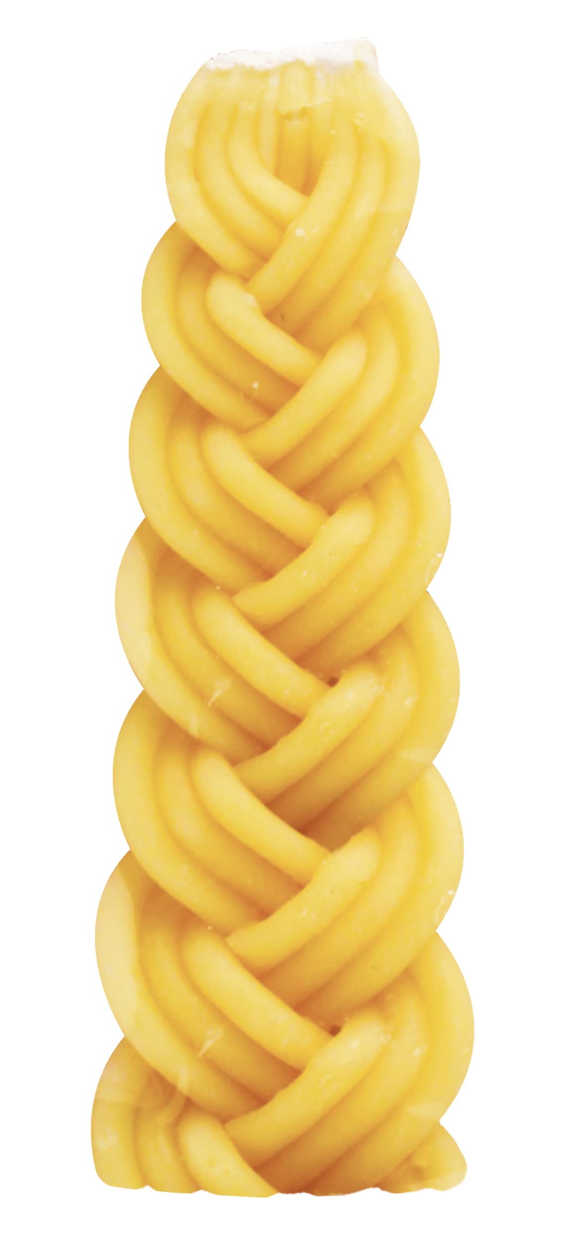Braided Beeswax Havdalah Candle - Hand Dipped Bees Wax with Extra Thick Short Rounded Braid - Shabbat Judaica Gift - By Ner Mitzvah