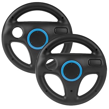 2 Stücke Mario Kart Wii Lenkrad, Beinhome Wii Racing Wheel Lenkrad für Nintendo Wii Spiele und Wii U Racing Spiele(Schwarz)