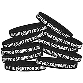 In the Fight for Someone I Love Silicone Wristband Bracelet for Cancer & Cause Awareness (10 Pack)