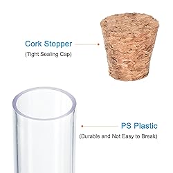 PATIKIL 7ml Plastic Test Tubes with Cork