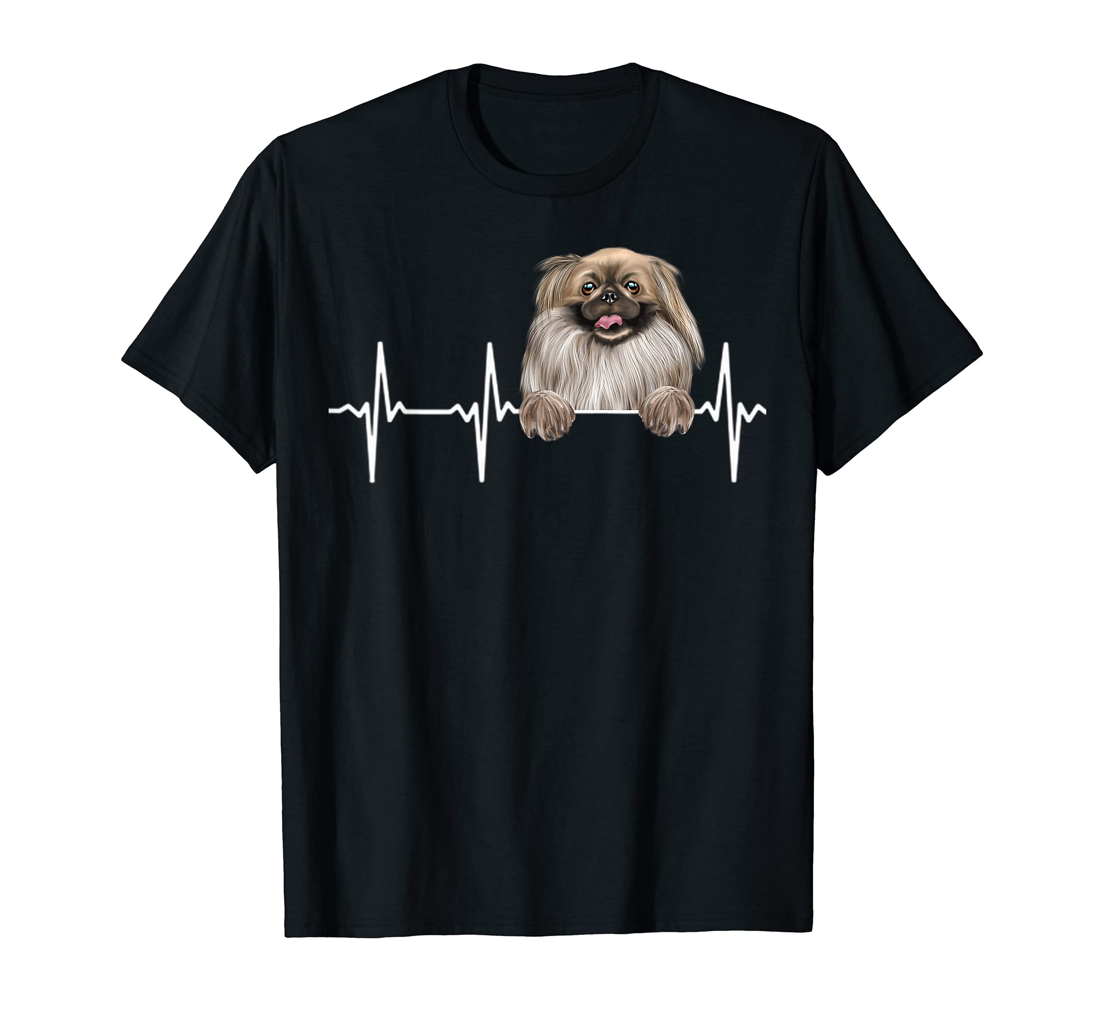 Funny Dog Heartbeat For Pekingese Lovers T-Shirt