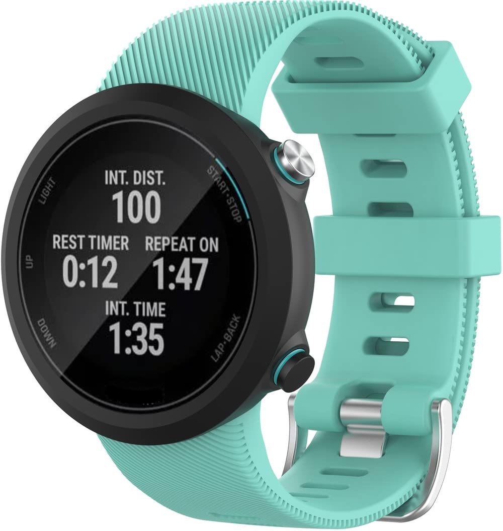 Chainfo compatible with Garmin Forerunner 45 / Forerunner 45S / Swim 2 Watch Band, Soft Silicone Sport Replacement Bands for Active Lifestyle NO230917 (Teal)