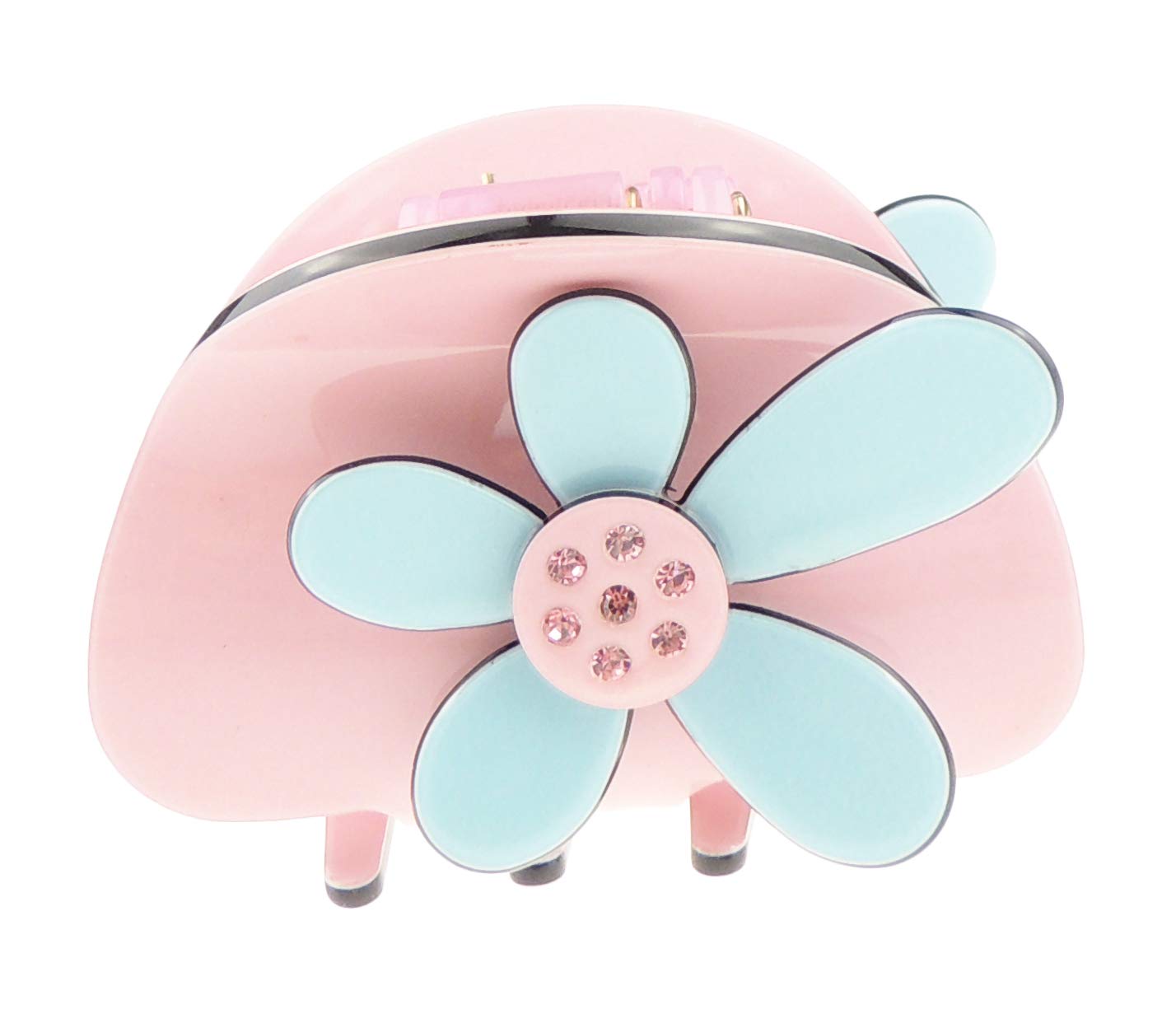 Women Girls Wave Jaw Clip Octopus Clamp Grip Bridal Wedding Party School Everyday Styling Tool Fine Thin Hair Accessories Butterfly Claw Small 6cm Roses Daisy Floral Flowers (Big Candy Turquoise)