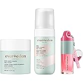 Evereden Happy Kids Skin & Lips Routine - Multi-Vitamin Face Wash & Face Cream Melon & Tinted Lip Oil Sakura Pink Set - Clean & Vegan Skin Care for Kids 3+ - Moisturizing, Nourishing, & Protective