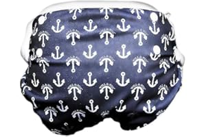 Reusable Swim Diapers for Babies, Infants & Toddlers - Adjustable Boys Swimming Diaper 0-2 Years, Eco-Friendly Washable with Snaps – Anchor – 1 Pack by Will & Fox
