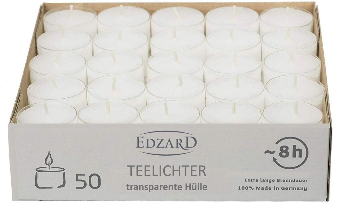 100 Lumini Bianchi Senza Profumo - Custodia In Alluminio, Durata 5 Ore, Made In Germany