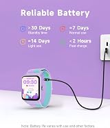 Kids Smart Watch Pedometer Heart Rate 5ATM Waterproof Sleep Girls view 6