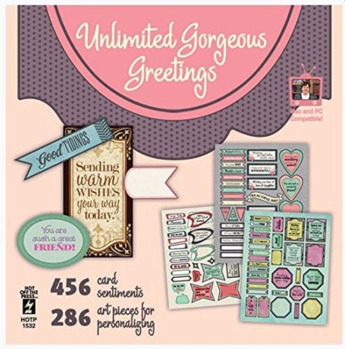 Unlimited Gorgeous Greetings 456 Card Sentiments &amp; 286 Art Pieces on One CD