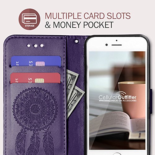 image for iPhone 8 Wallet Case, iPhone 7 Case, Slim PU Leather Embossed Design w