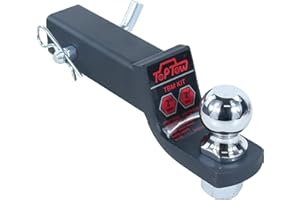 TOPTOW Trailer Hitch Ball Mount Kit with 2 inch Trailer Ball and 5/8 inch Hitch Pin, 2 inch Drop, Fits 2 inch Hitch Receiver, Matte Black