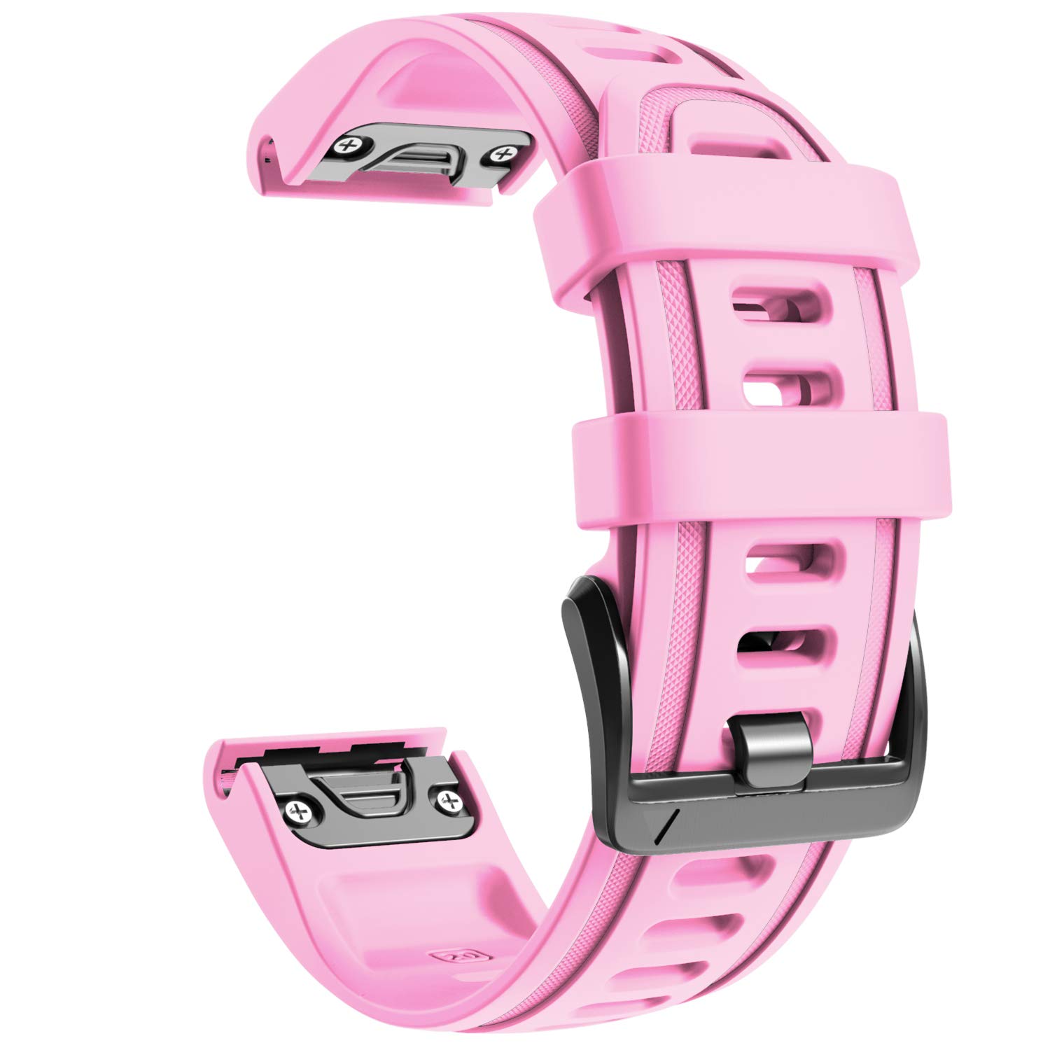 NotoCity 20mm Quick Fit Watch Strap for Garmin 7S/7S Pro/6S/6S Pro/5S/5S Plus Silicone, Soft Sport Replacement Strap Compatible with Garmin Epix Pro 42mm/Approach S70 42mm(pink)