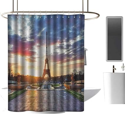 Amazon Com Timbeve Shower Curtain Hooks Eiffel Tower Parisian