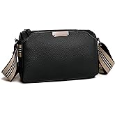 Timutopone Genuine Leather Crossbody bags for Women Classic Shoulder Cross Body Purse Luxury Trendy Wide Strap Purses Bag