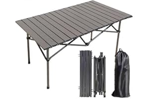TUSOPORT Camping Table Folding CampTable Aluminum Foldable OutsideTable Light Weight Portable