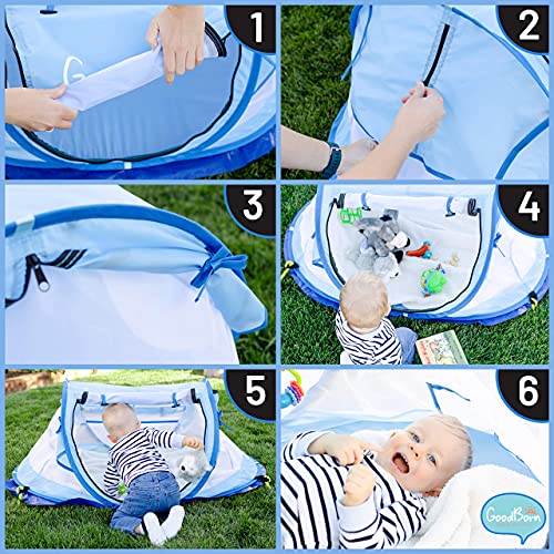 GoodBorn Baby Beach Tent, UV50+ EzyFold Popup Tent. Cabana Baby Tent