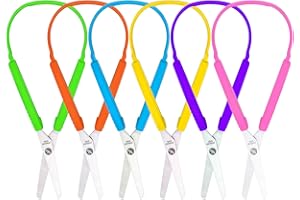 Loop Scissor, 5.3 inch Mini Loop Scissors for Kids, Safety Handle Crafts Scissors for Crafts Sewing
