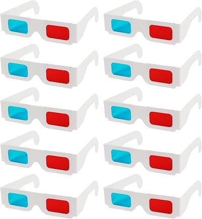 IRYNA 3D Glasses Anaglyph Red Cyan Paper Cardboard 10 Pairs