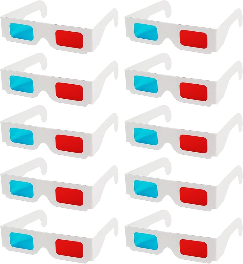 IRYNA 3D Glasses Anaglyph Red Cyan Paper Cardboard 10 Pairs
