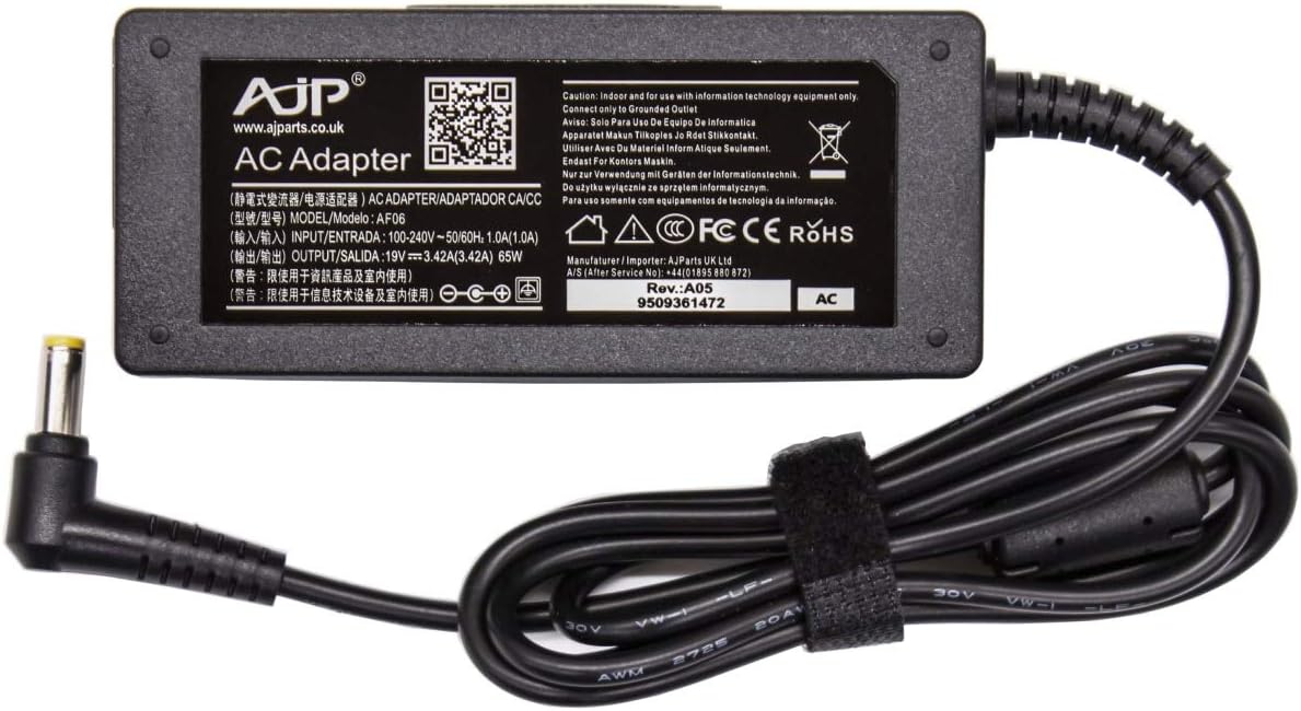 AJP NEW GENUINE BRAND ADAPTER FOR PACKARD BELL EASYNOTE TE 19V 3.42A
