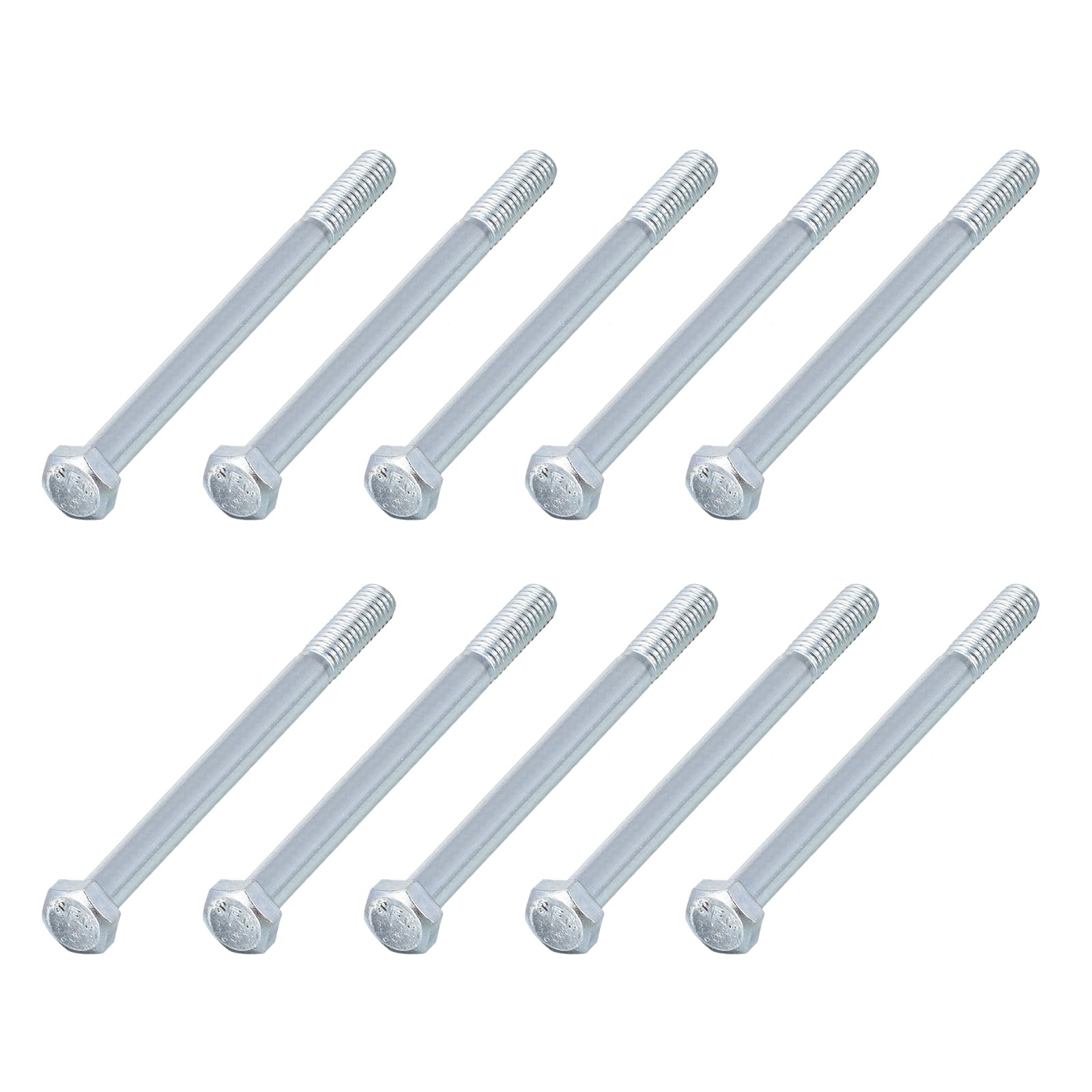 METALLIXITY Hex Bolts (5/16-24x4") 10Pcs, Carbon Steel Zinc Plated Partial Threaded, UNF Fine Thread Hex Head Screw Bolt - for Furniture Repair, Silver โ image 1